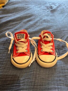 Converse Kids Red Low Top All Star Sneakers